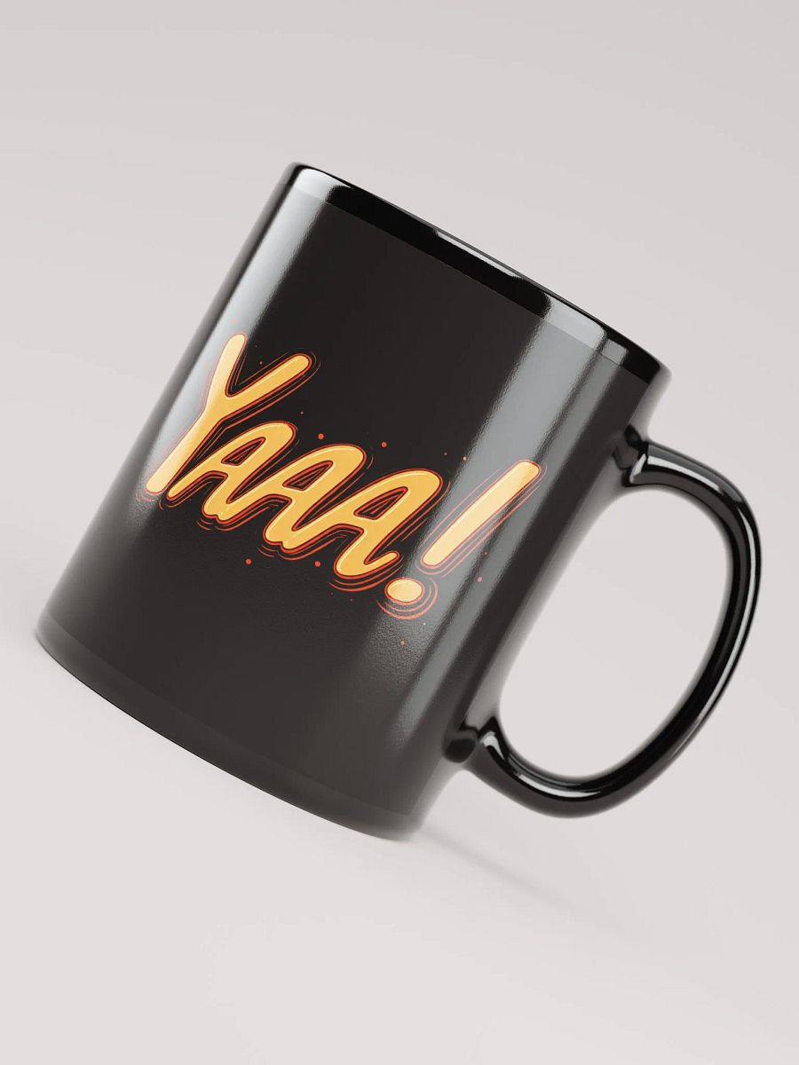 YAAA! Comic-Style Black Glossy Mug product image (4)