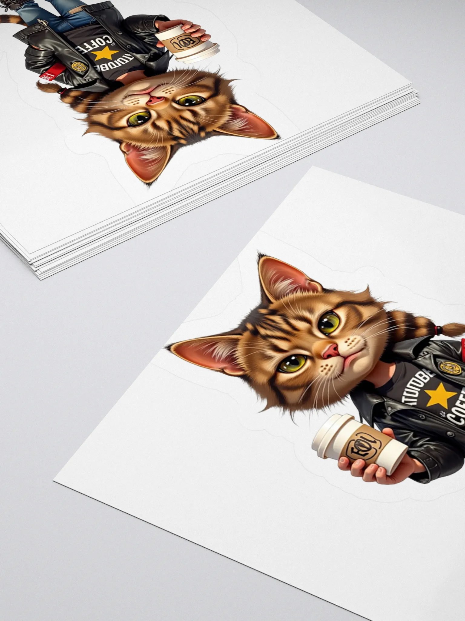 Confident Cat Kiss Cut Stickers product image (11)