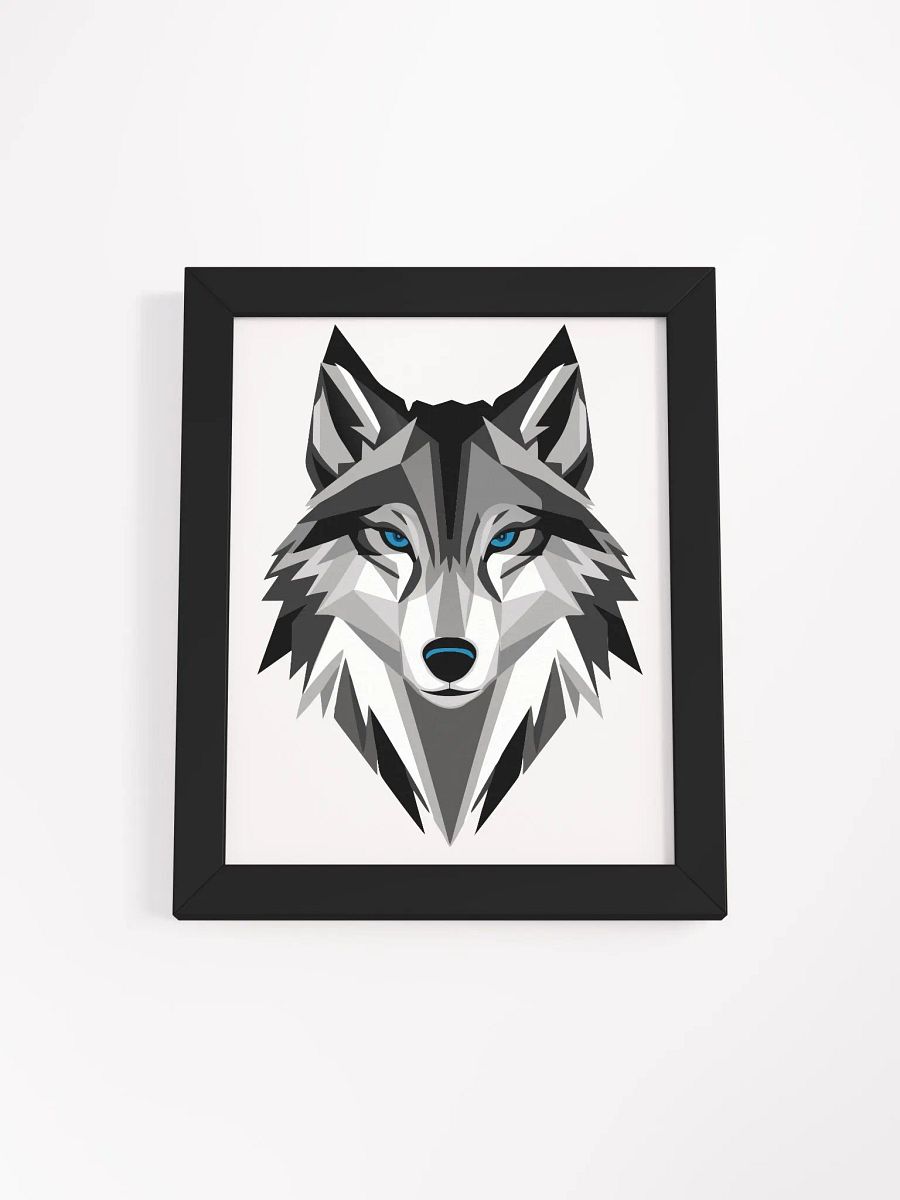 Modern Geometric Wolf Head Framed Poster - Contemporary Wall Art product image (9)