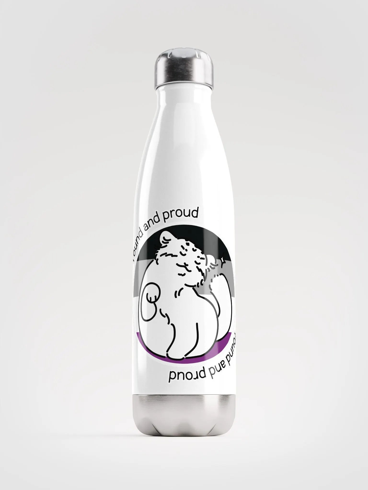 Round and Proud Manul Pride Asexual Version - Bottle product image (1)