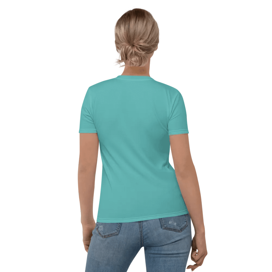 Plain Turquoise Blue True Summer Women's Crewneck Polyester Heavyweight Premium T-Shirt by Treasure Pie product image (6)