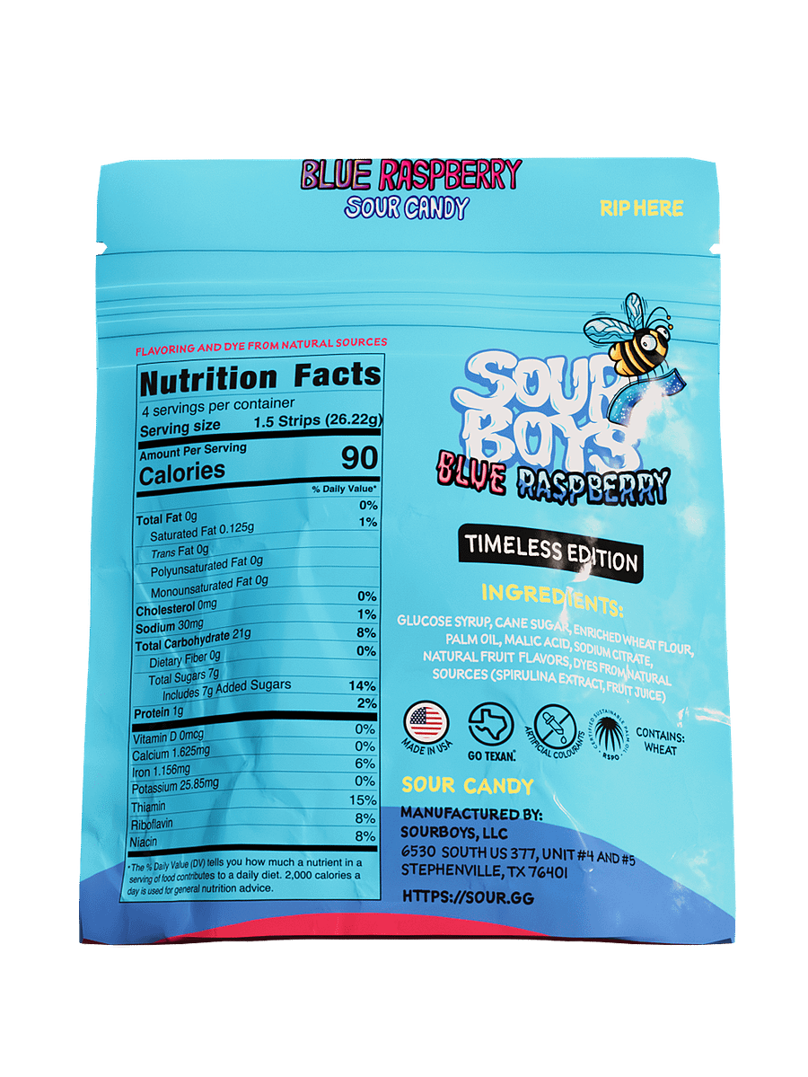 Blue Raspberry Sour Belts - SourBoys product image (2)