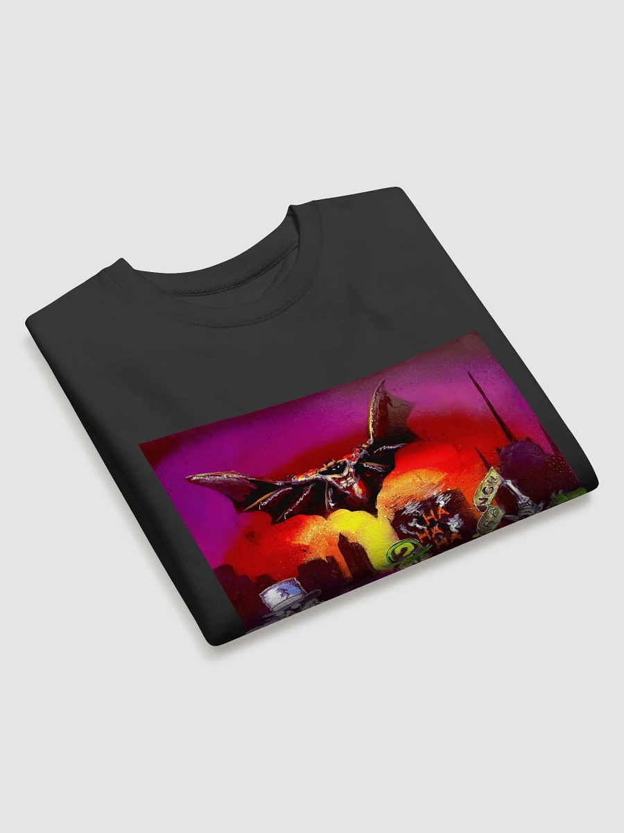 Bat Guy vs Bad Guys Over City Comic Sweatshirt product image (26)