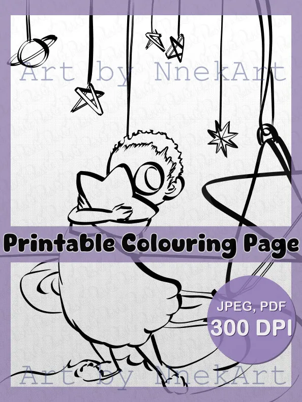 Starry Night Colouring Page product image (1)