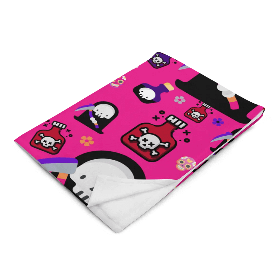 Pink Grim Reaper Throw Blanket product image (6)