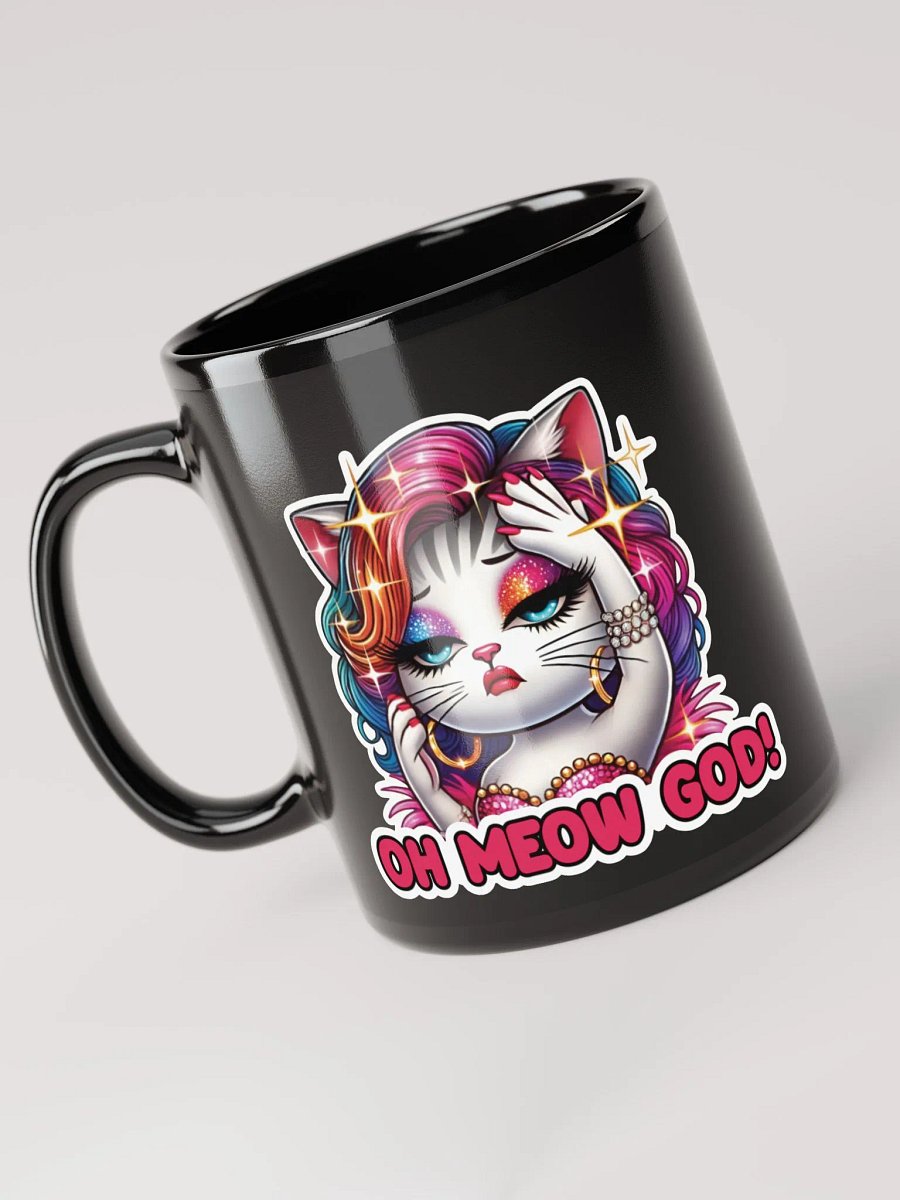 Oh Meow God! Black Glossy Mug product image (6)
