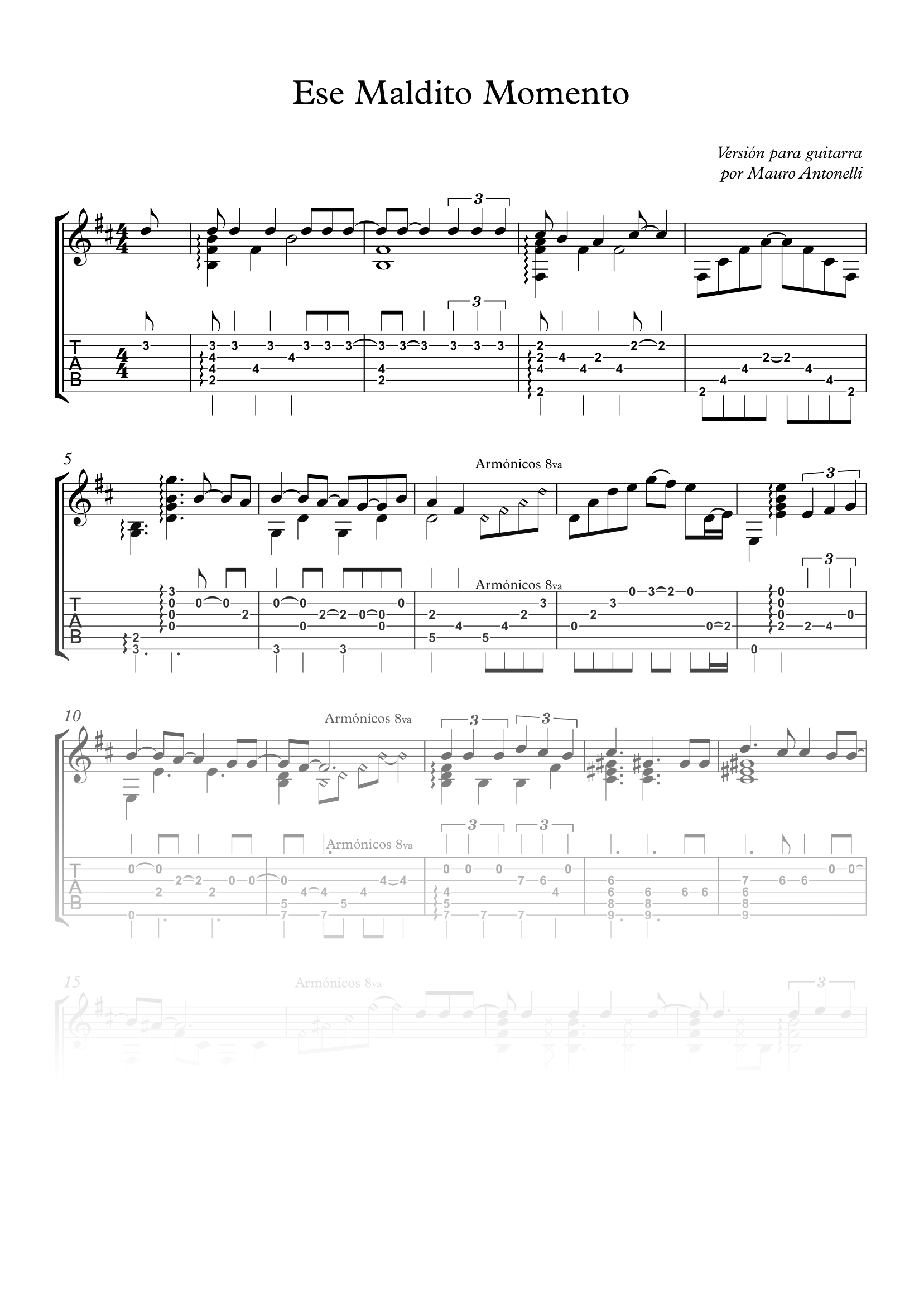 Ese maldito momento - Partitura + Tabs product image (1)