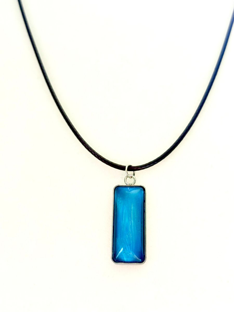 Electric Tide Pendant Necklace | Rectangle Cabochon | Monique Faella Designs™ | MFD-00149 product image (1)