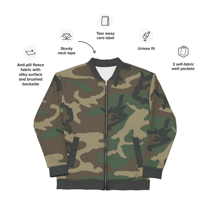 "CIF" M81 Woodland Camo Customizable Bomber Jacket product image (2)
