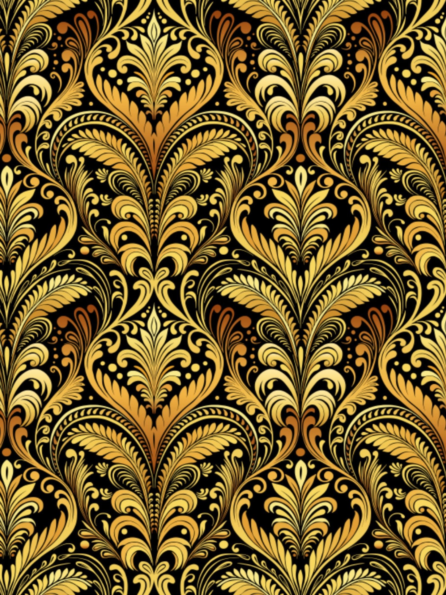 Gold Vintage Glamour Flourishes Single Seamless Pattern product image (2)