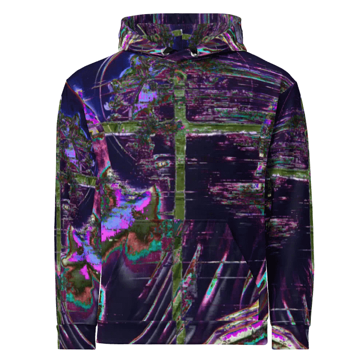 Glitch Cross Unisex AOP Hoodie product image (1)