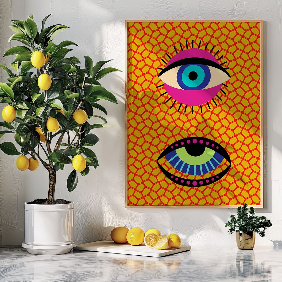 Yayoi Kusama Evil Eyes Maximalist Art Print product image (5)