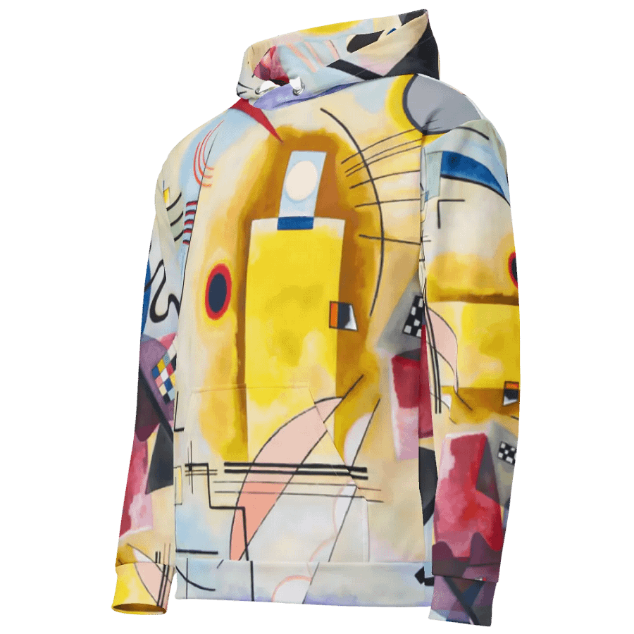 Yellow-Red-Blue Abstract All-Over Print Recycled Unisex Hoodie product image (7)