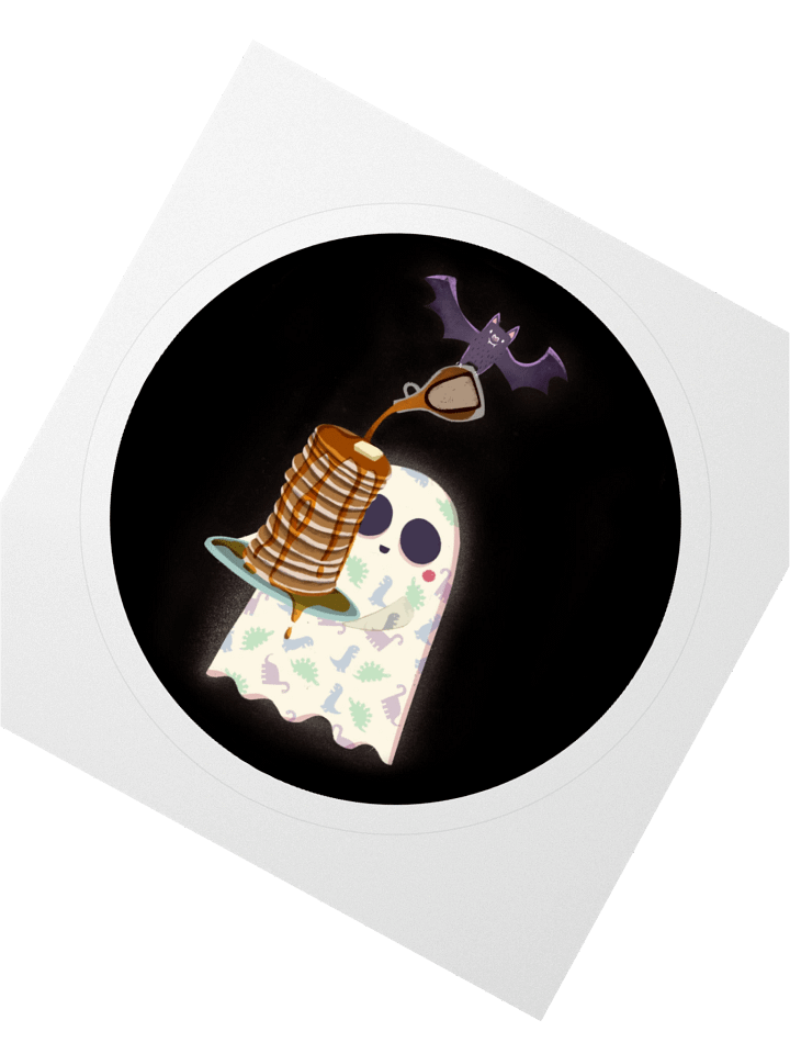 Little Ghost Pancake Stack Breakfast - Vinyl Sticker product image (2)