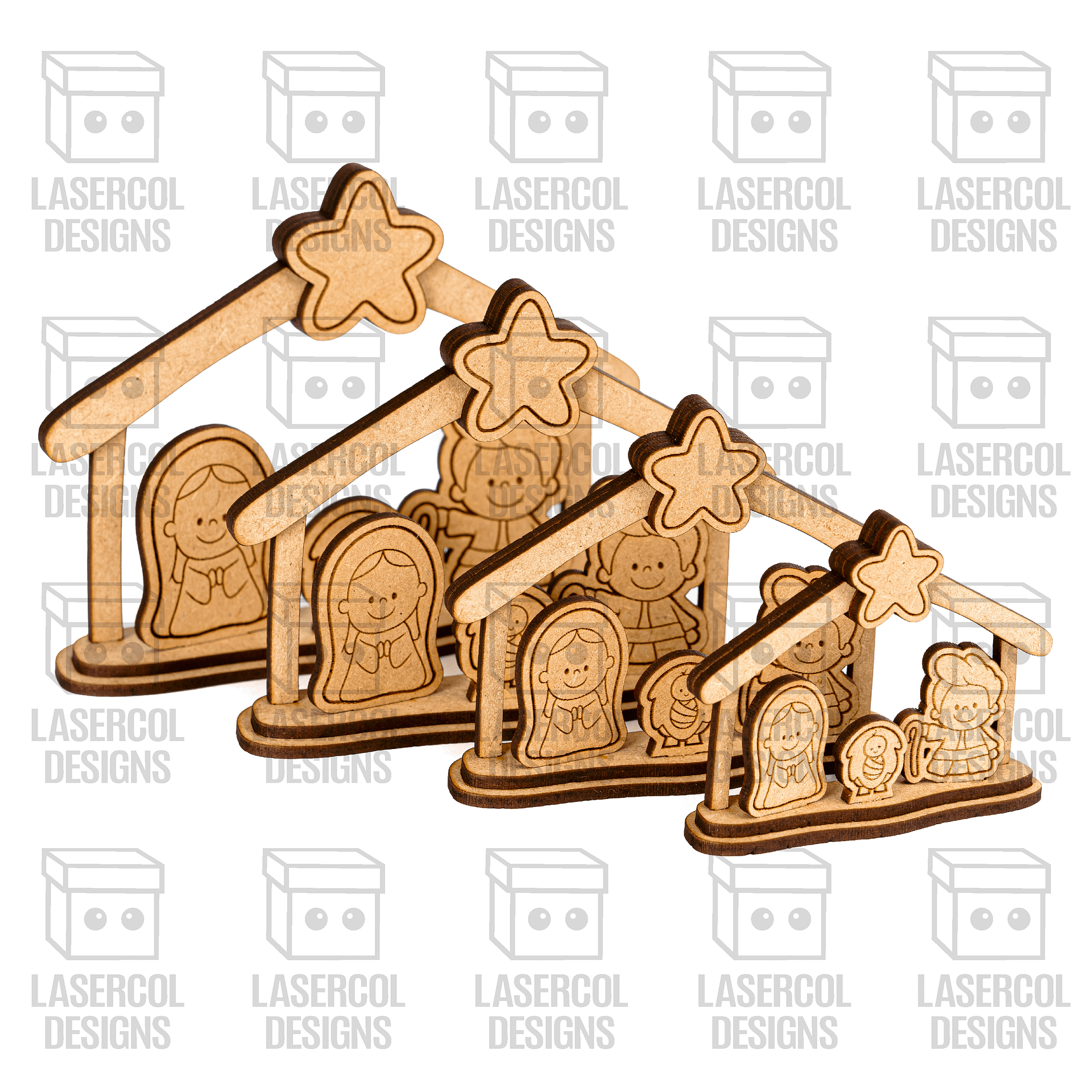 Small Nativity Scene Gift Set 4 - Christmas - Laser Cut Files product image (6)