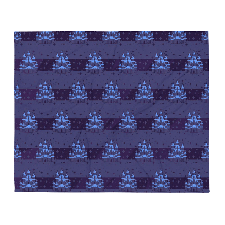 Deep Blue Castle Pixel Blanket product image (1)