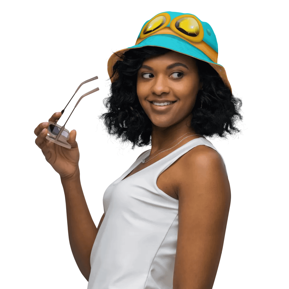 Goggle Hat Cuttle Colors - all over print bucket hat - reversible product image (3)