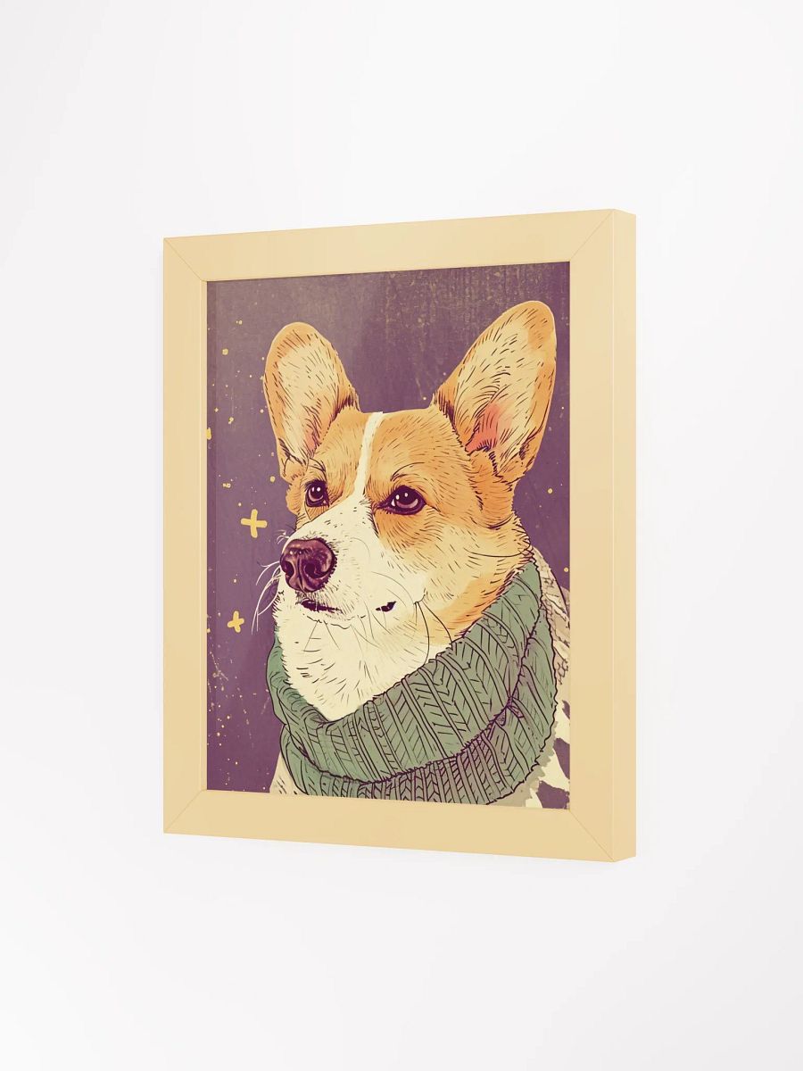 Stylish Corgi in Green Scarf Wall Art product image (6)