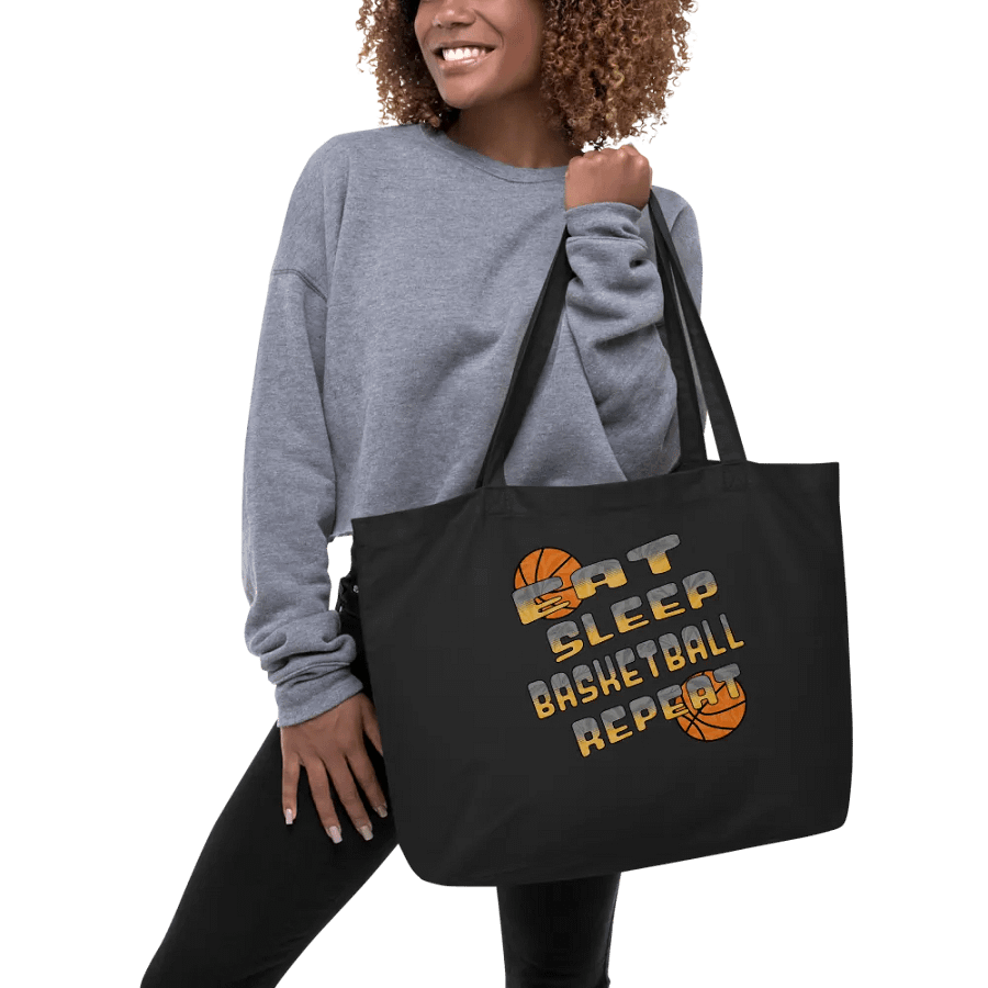 Basketball Sleep Basketball Repeat Enthusiast Organic Tote Bag product image (3)