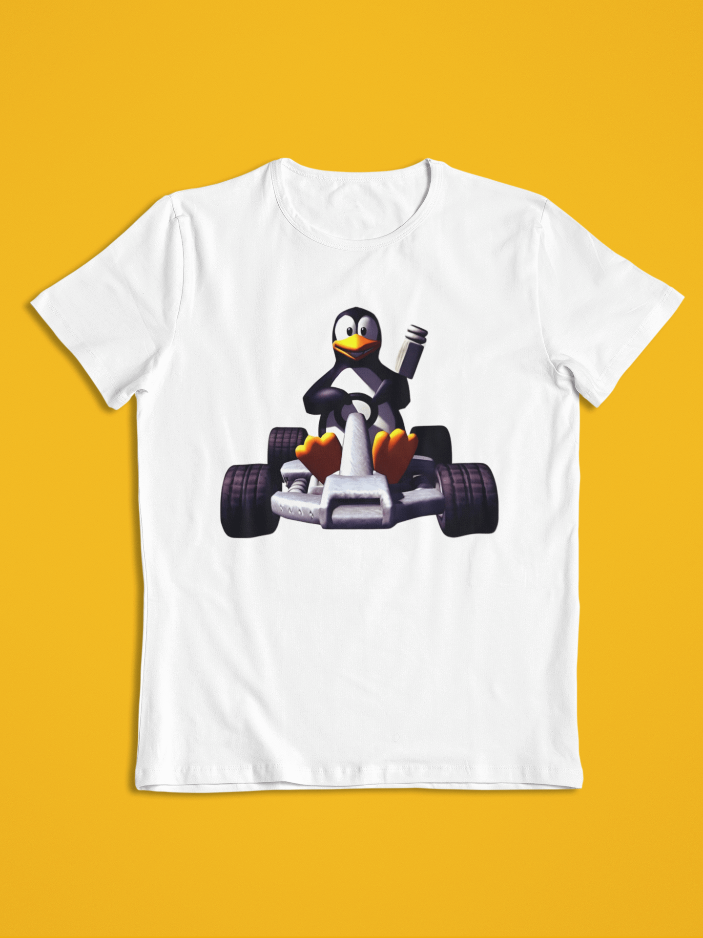 Penguin Kart Racer - Retro Vintage Racing Video Game Style Unisex T-Shirt product image (1)