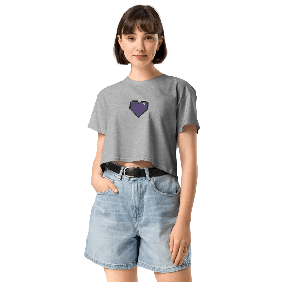 HollyRex Pixel Heart Women's Crop Top product image (11)