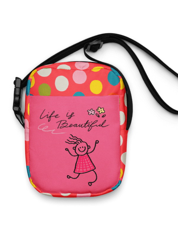 "Life is Beautiful" Bright Polka Dot Crossbody Bag product image (1)