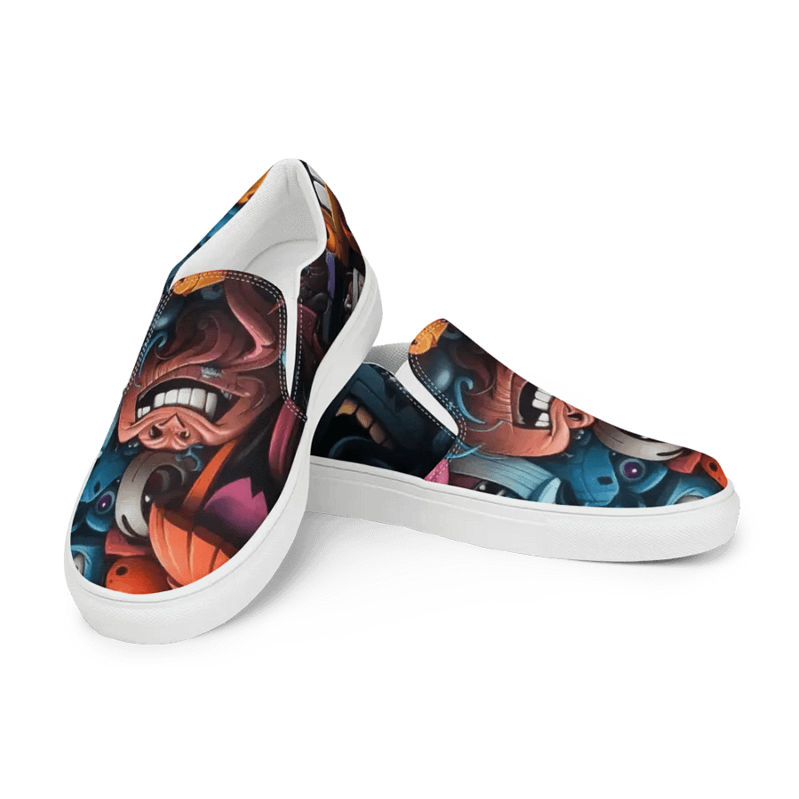 Whimsical Cartoon Chaos Slip-Ons product image (4)