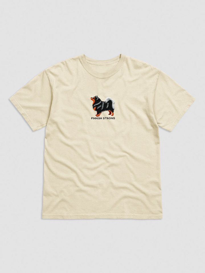 Finnish Strong T-Shirt(Embroidered) of a Finnish Lapphund(Black & Tan) product image (1)