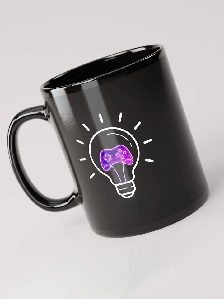 Lightbulb logo black mug product image (2)