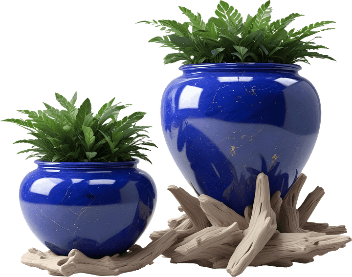 Wood & Lapis Elegance – Vase PNG product image (1)