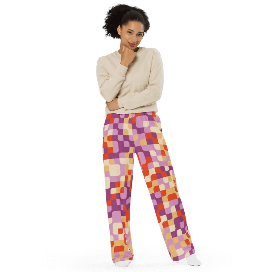 BUIII Pixelated Geometry: Autumn Breeze Wide-Leg Pants product image (9)