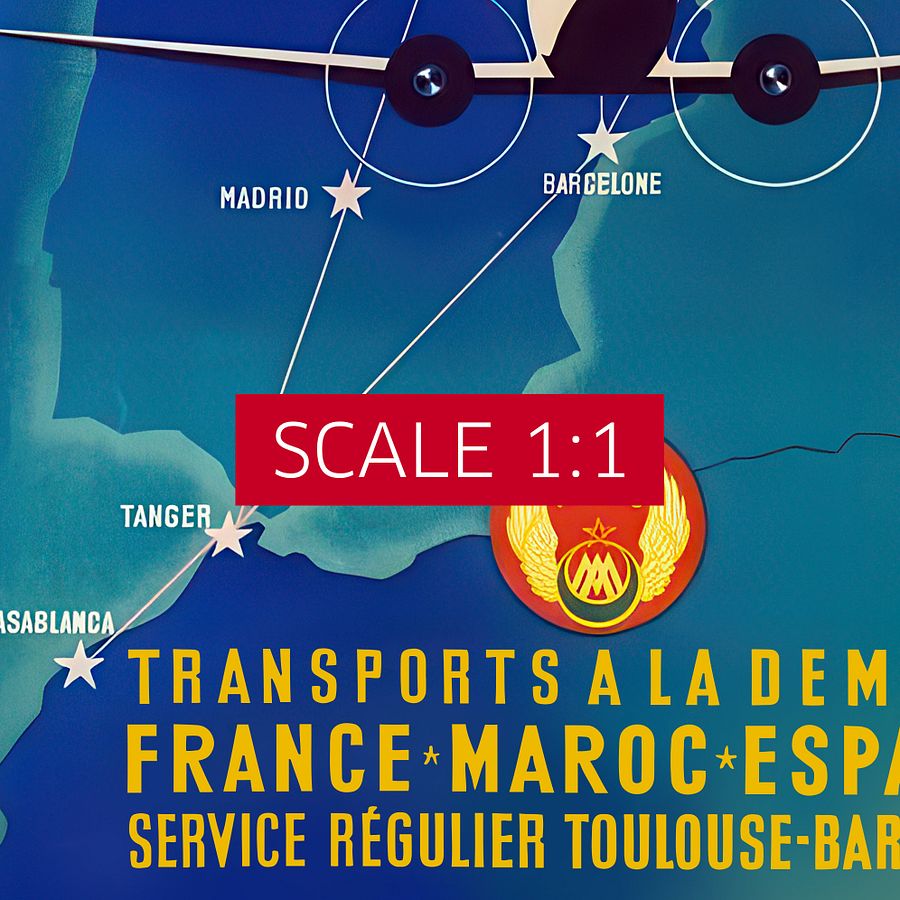 Morocco, Air Maroc, 1950 (Rare poster, Enhanced) — retro travel poster, vintage travel print product image (5)