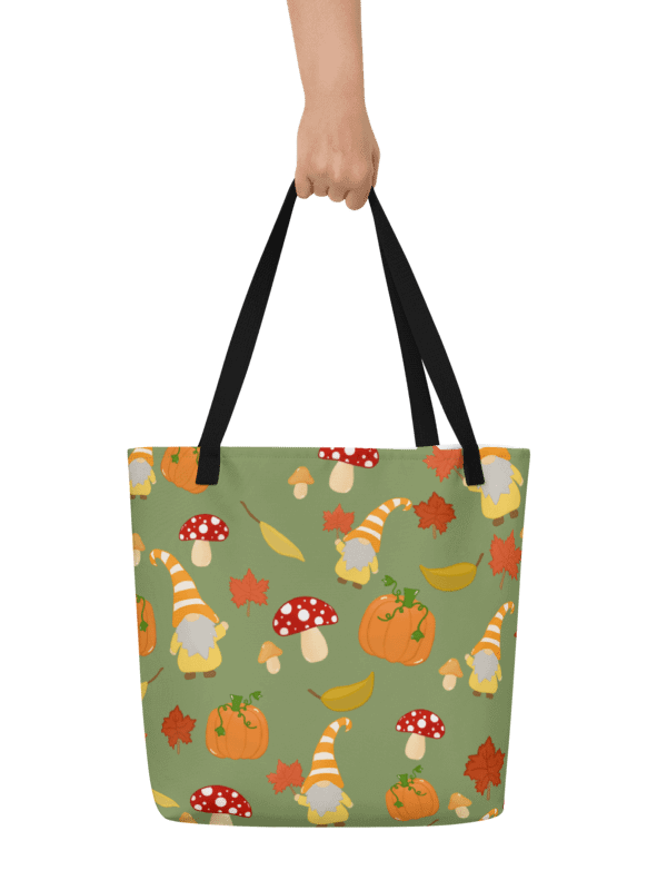 Fall with my Gnomies in Green Pattern Tote product image (2)