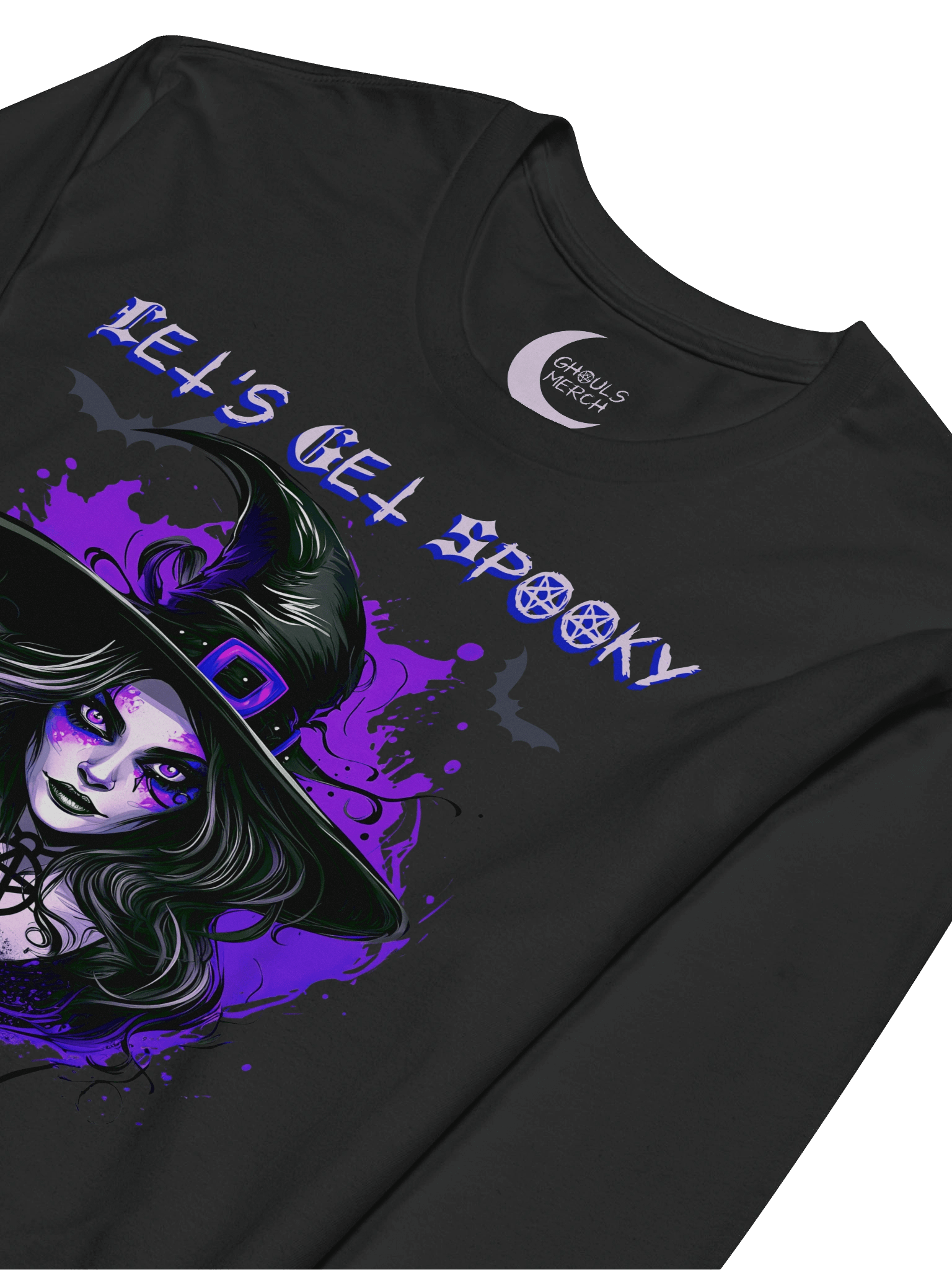 let's get spooky fitted long sleeve t-shirt product image (3)