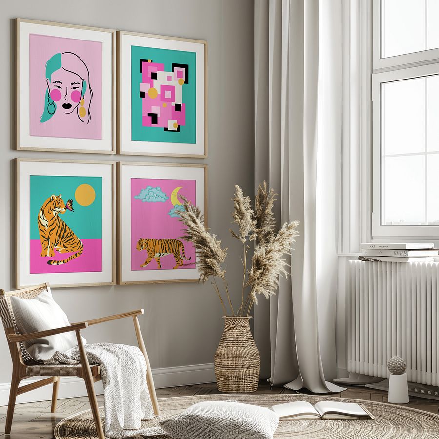 Funky Evil Eye Gallery Wall Set of 8 DIGITAL Prints product image (3)