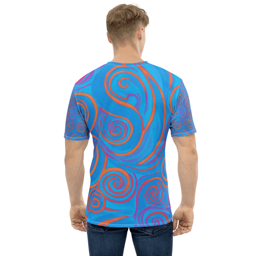 Funky Blue Dreams Liquid Tie-Dye Men's T-shirt product image (2)