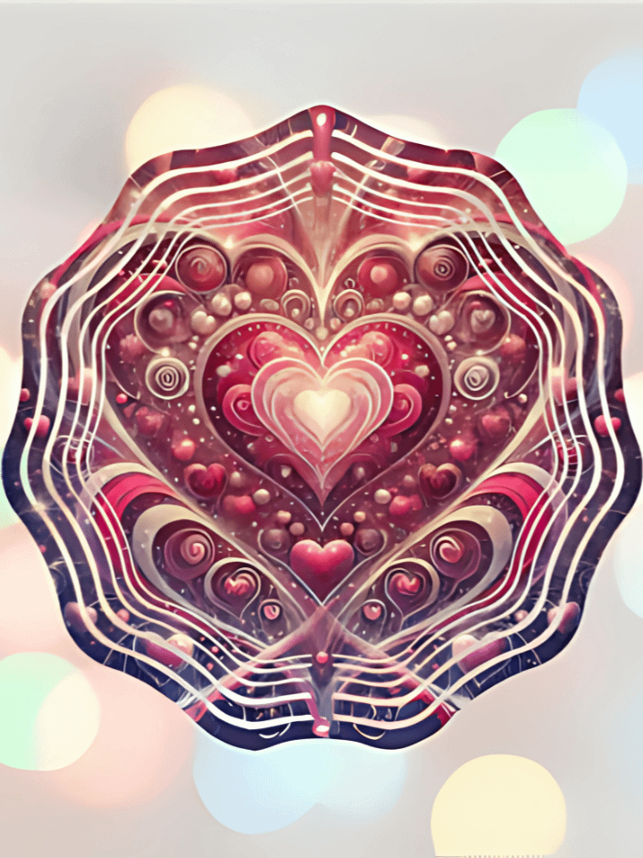 Romantic Heart-Shaped Wind Spinner for Valentine’s Day – Sublimation PNG Design – High-Quality 300 DPI – Instant Digital Download for Festive Decor product image (1)