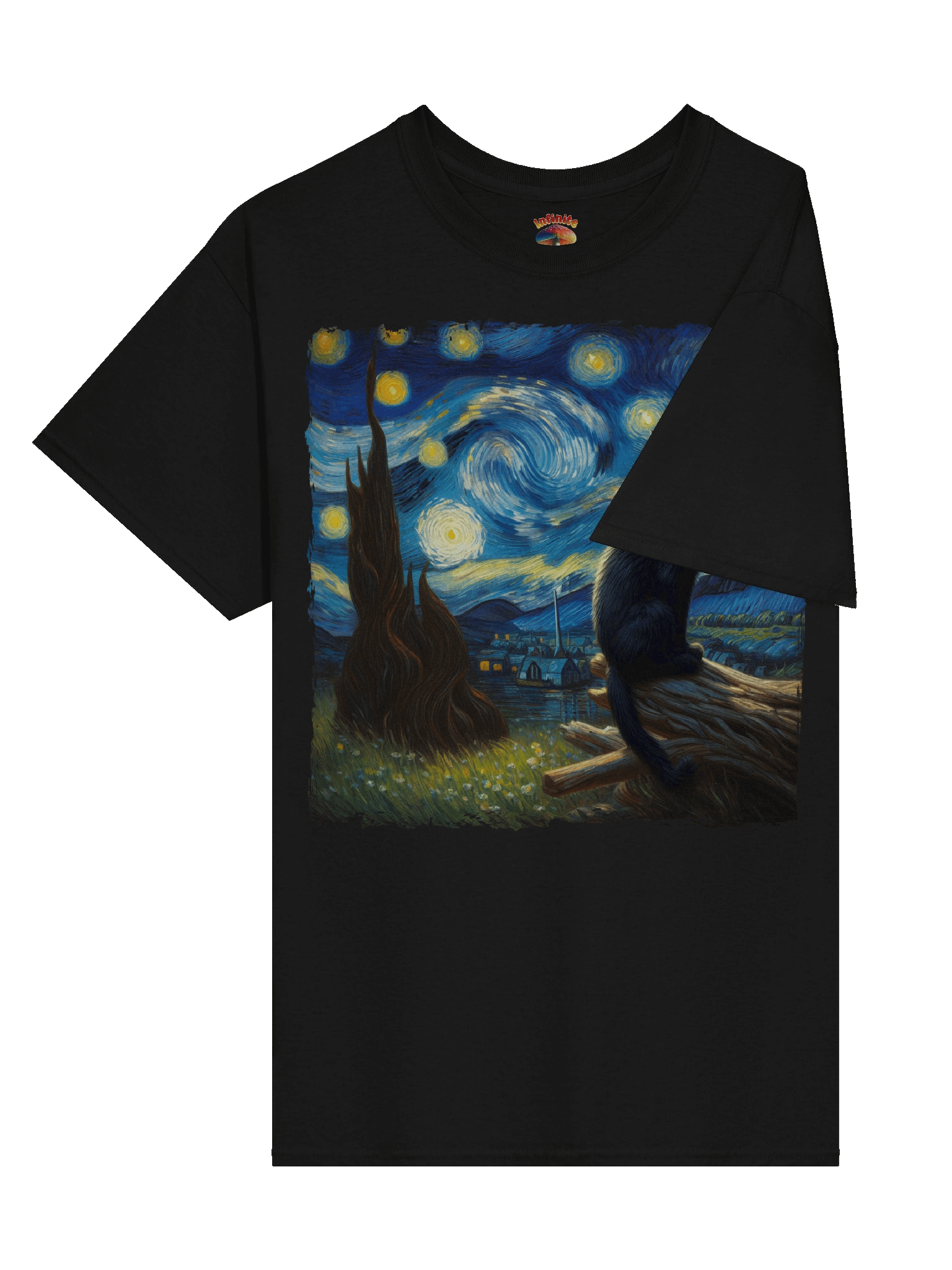 BLACK CAT STARRY NIGHT T-SHIRT product image (30)