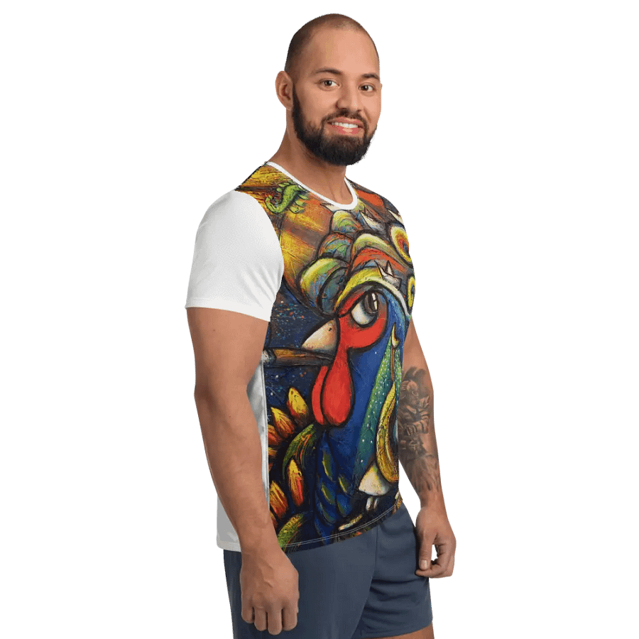 Vibrant Rooster All-Over Print Athletic T-Shirt product image (4)
