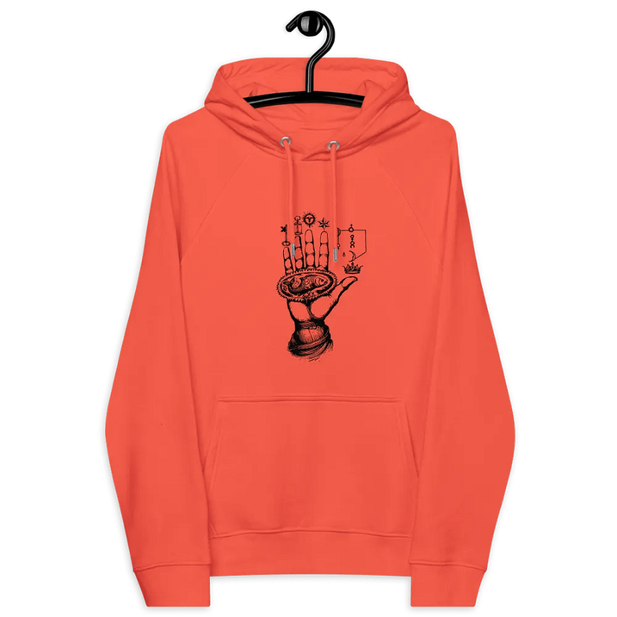 [Hand of Mysteries 3 - Black] - Unisex Eco Raglan Hoodie product image (6)