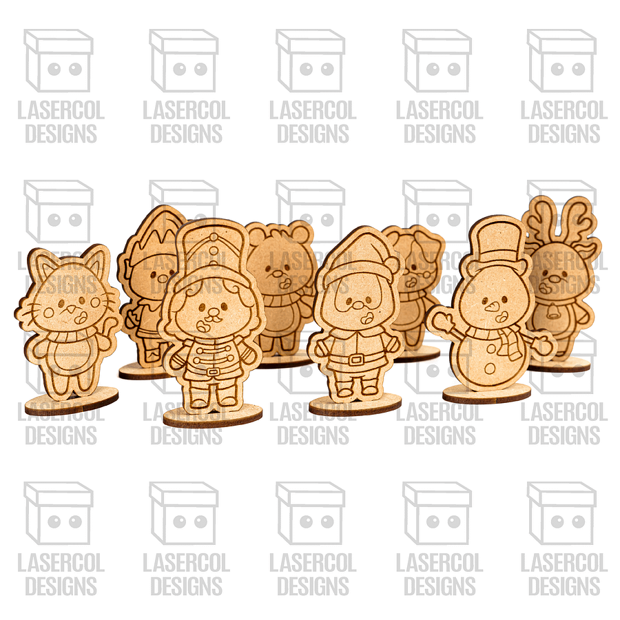 Christmas Characters Cut Outs with Base - Laser Cut Files product image (3)