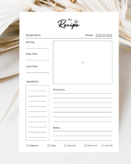 White Simple and Minimal Recipe Card planner product image (5)