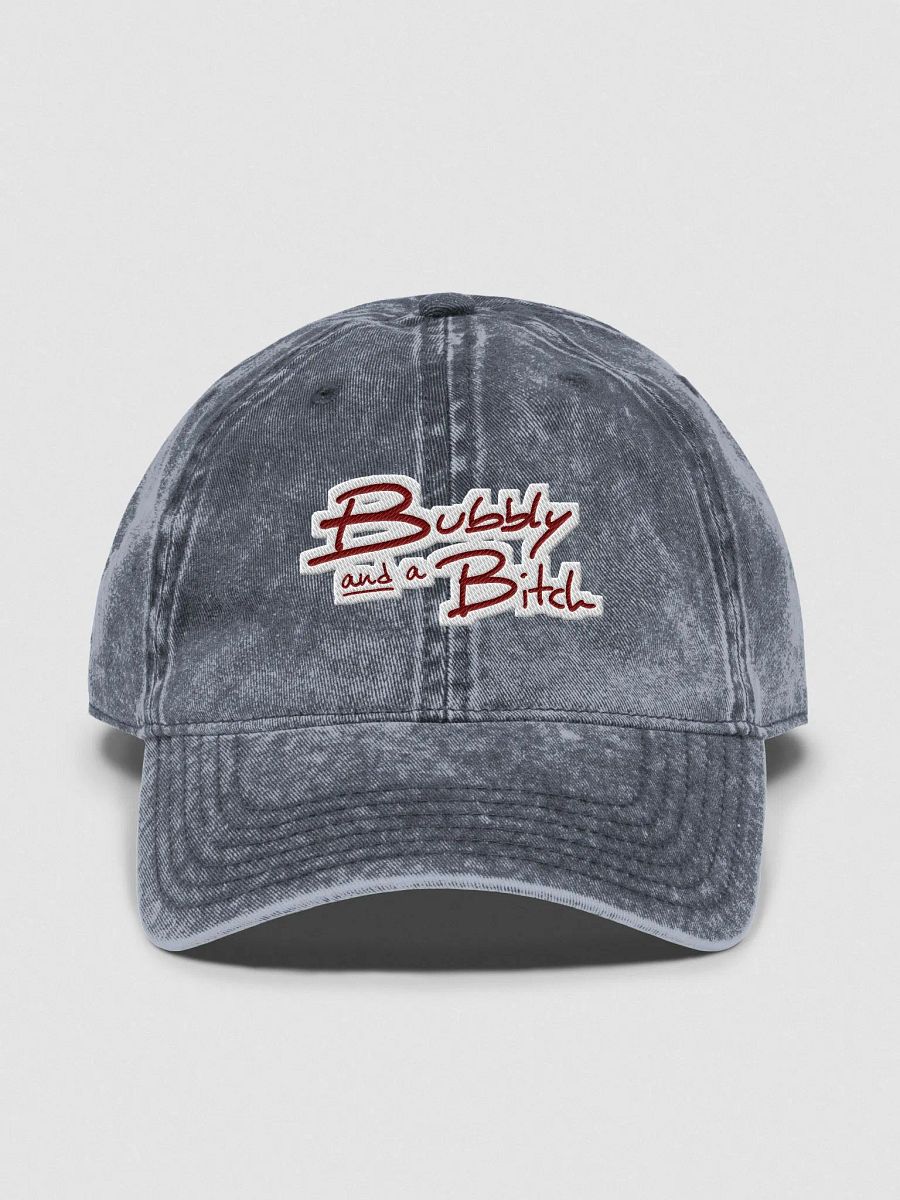 Bubbly and a B*tch embroidered vintage wash dad hat (maroon bubble design) product image (1)
