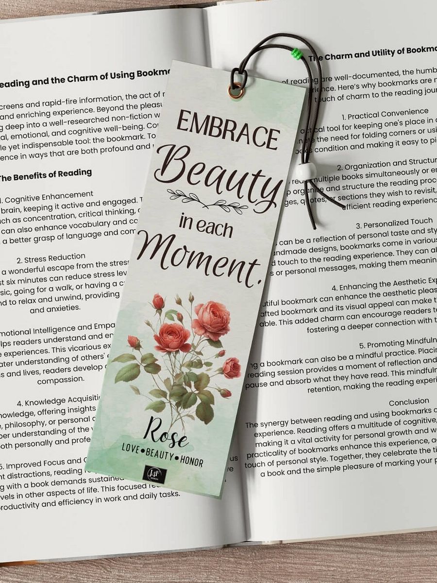 FREE Rose Bookmark Printable, Inspirational Sayings With June's Birth Month Flower product image (3)