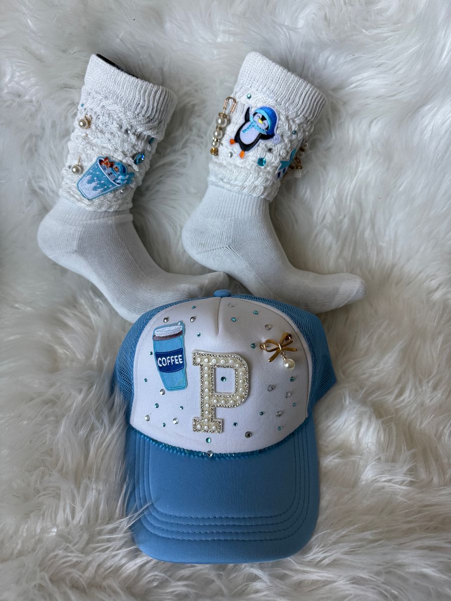 Custom Rhinestone Hat & Junk Socks Bundle – Unique, Handmade Accessories product image (3)