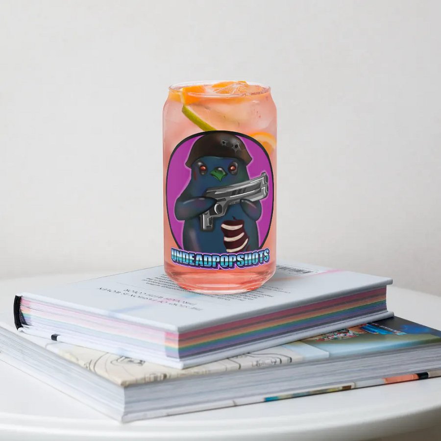 UndeadPopShots Penguin Can-Shaped Glass Logo Color Dark Pink product image (34)