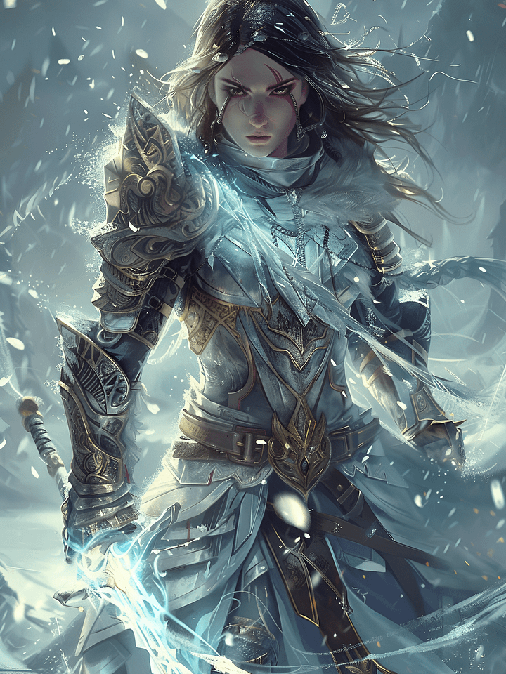 Artwork: Snowy White Female Warrior product image (1)
