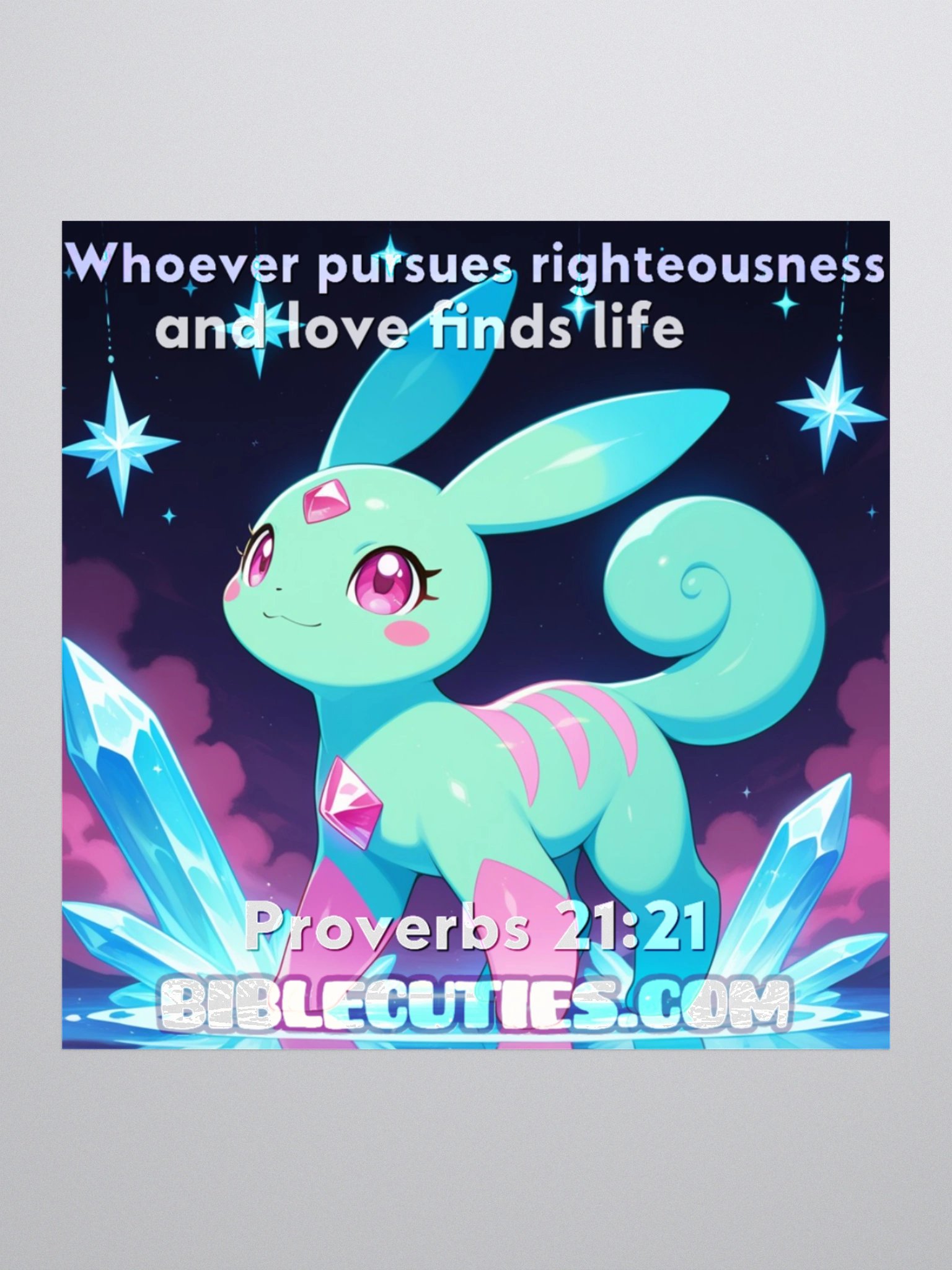 Bible Cuties Vanessa - Whoever pursues righteousness and love finds life Sticker product image (1)