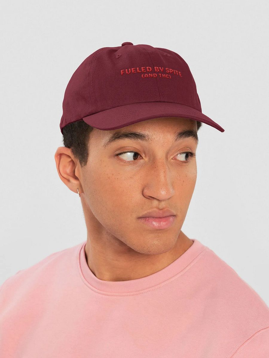 FUELED BY SPITE (red thread) embroidered classic dad hat product image (14)