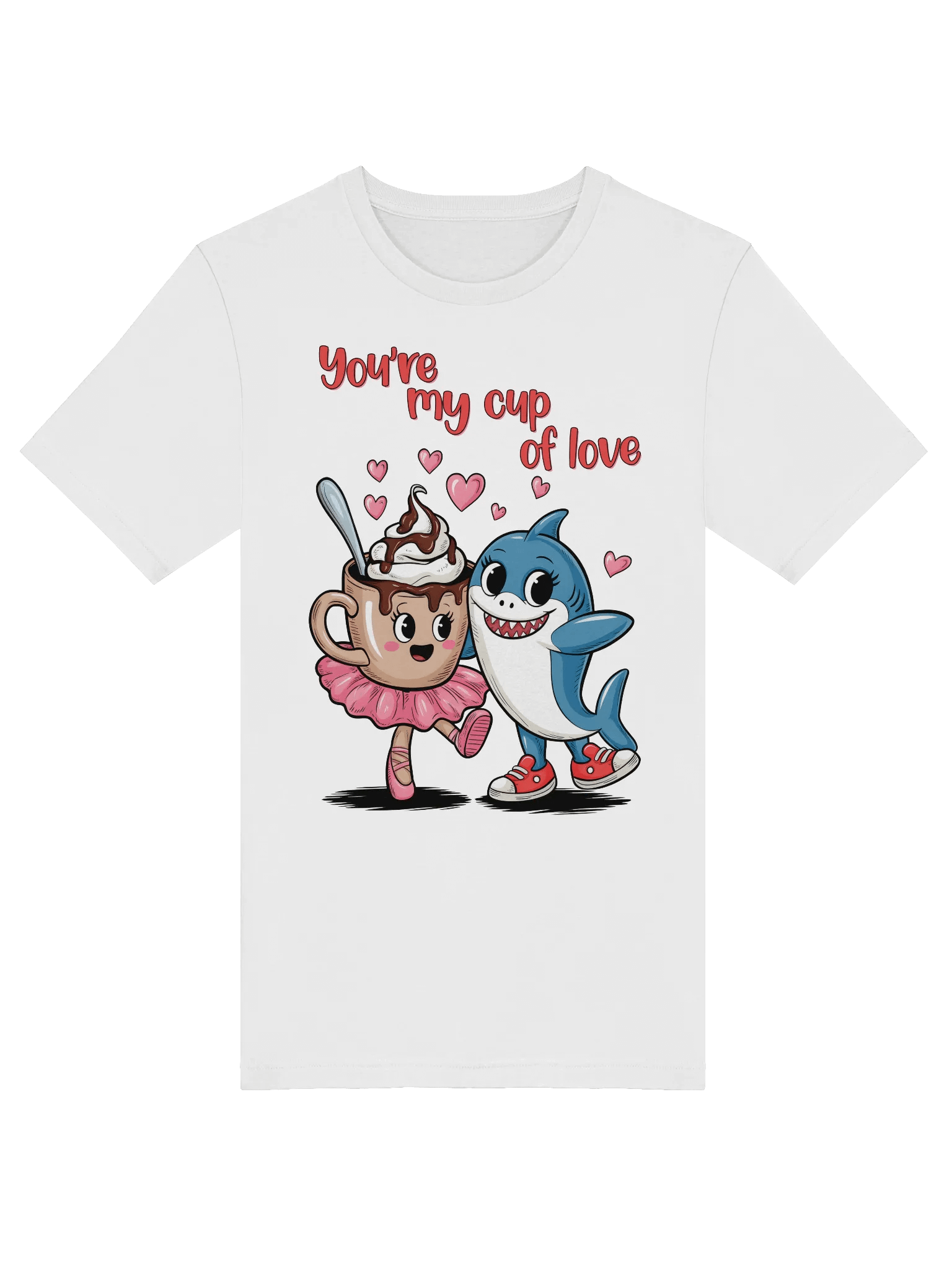 Tralalero Tralala and Cappuccina Ballerina – Cute Cartoon Couple Tee product image (3)